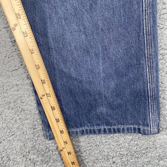 Women's blue-grey straight-leg light-colored mid-rise jeans - Picture 9 of 10